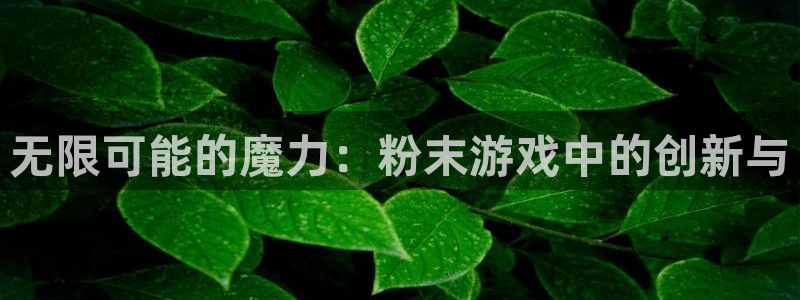 沐鸣注册登录入口：无限可能的魔力：粉末游戏中的创新与