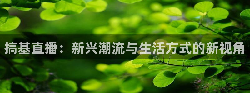 绿茵足球直播：搞基直播：新兴潮流与生活方式的新视角